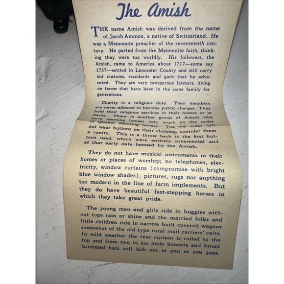 Vintage Amish Boy 5 Inches Tall Small Size Dressed Blue And Black original box - Picture 3 of 10